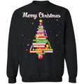 Merry Christmas tree love reading books Christmas Sweater - Holiday Gift product image 2