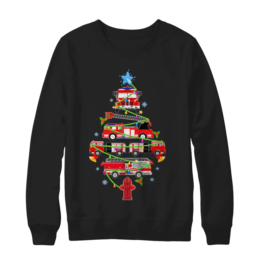 Firefighter truck Christmas tree Christmas Sweater - Holiday Gift product image 2