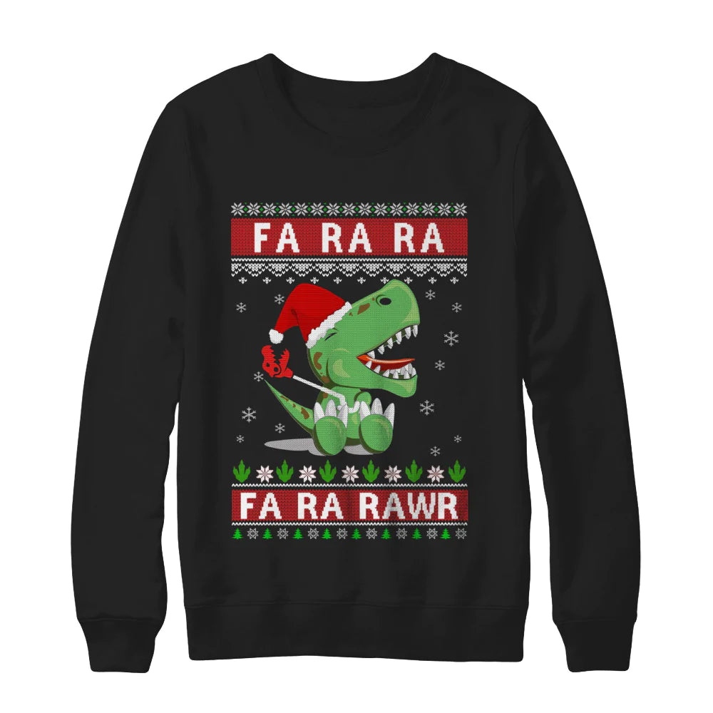 Fa la la fa ra rawr t rex dinosaur Christmas Sweater - Holiday Gift product image 2