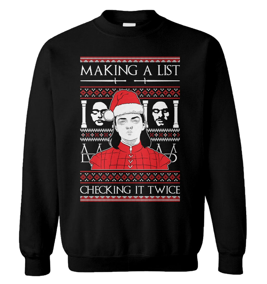 Arya Assassin making a list checking it twice Christmas Sweater - Holiday Gift product image