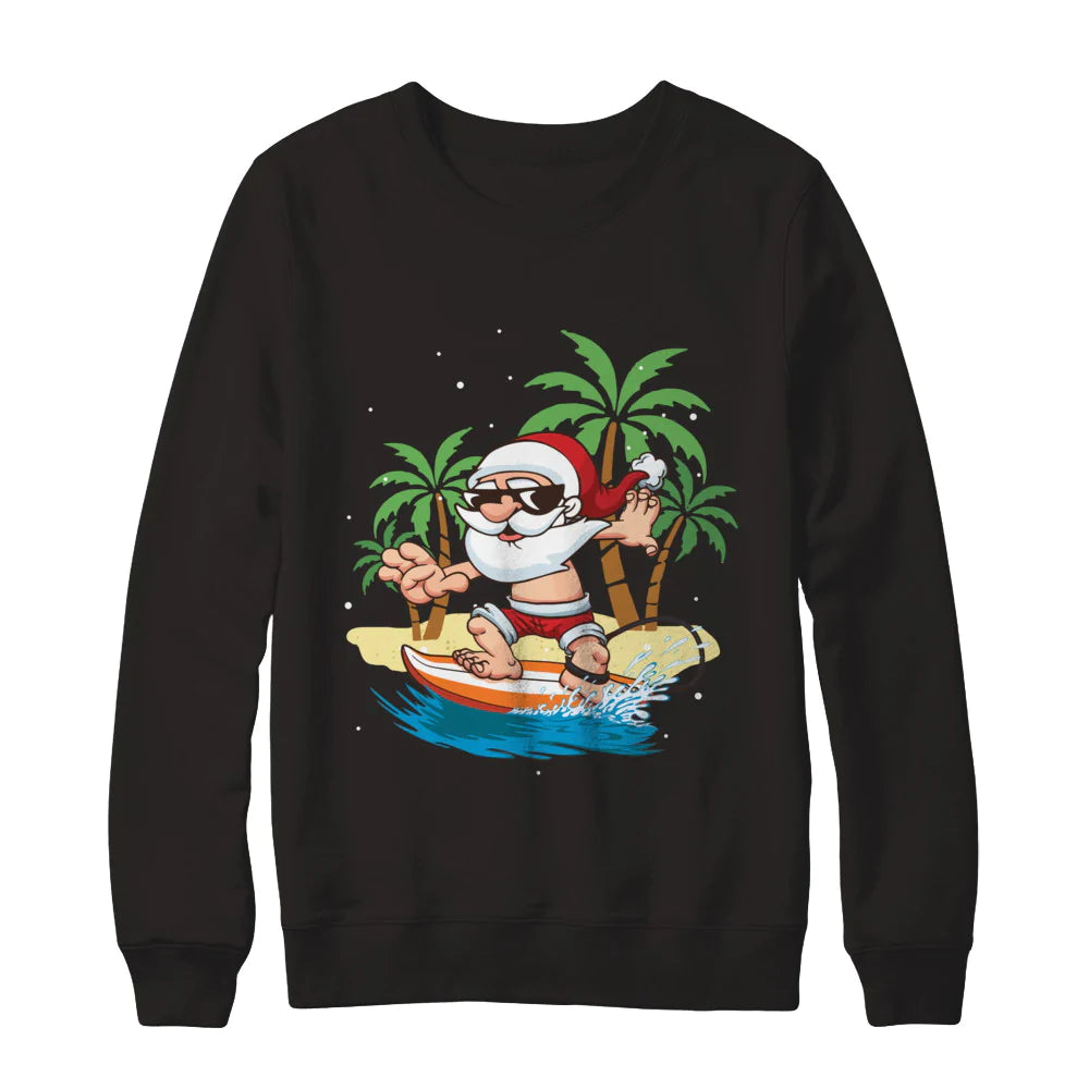 Santa surfing hawaiian Christmas Sweater - Holiday Gift product image 2