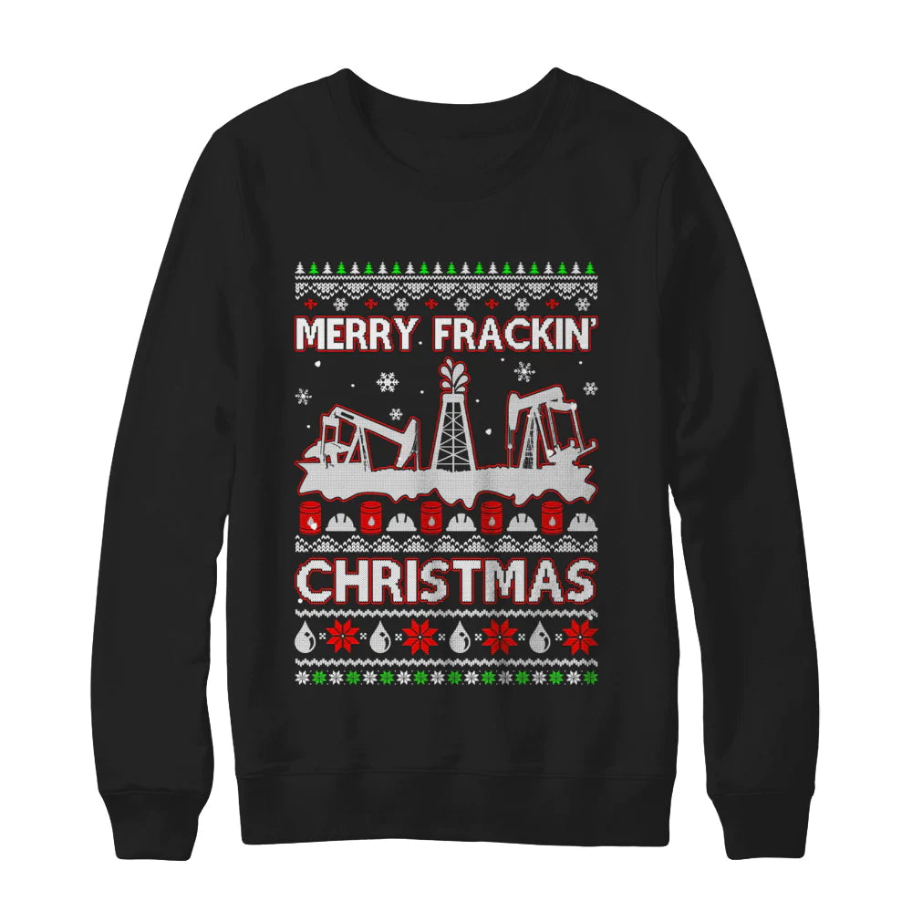 Oilfield merry frackin Christmas Sweater - Holiday Gift product image