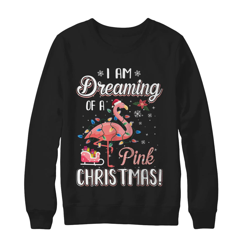 Flamingo i am dreaming of a pink Christmas Sweater - Holiday Gift product image 2