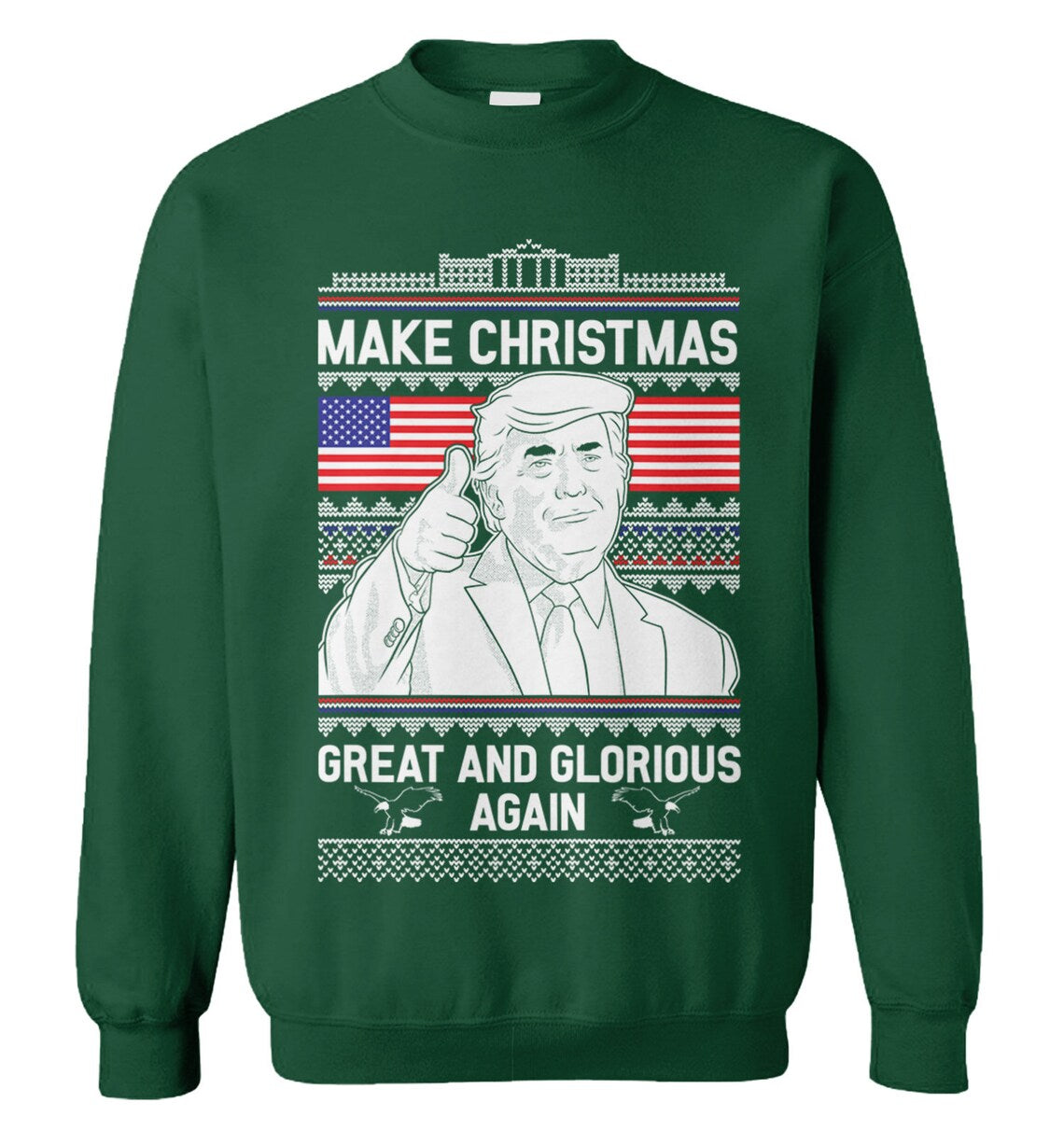 D*nald Tr*mp make christmas great and glorious again Christmas Sweater - Holiday Gift product image 2