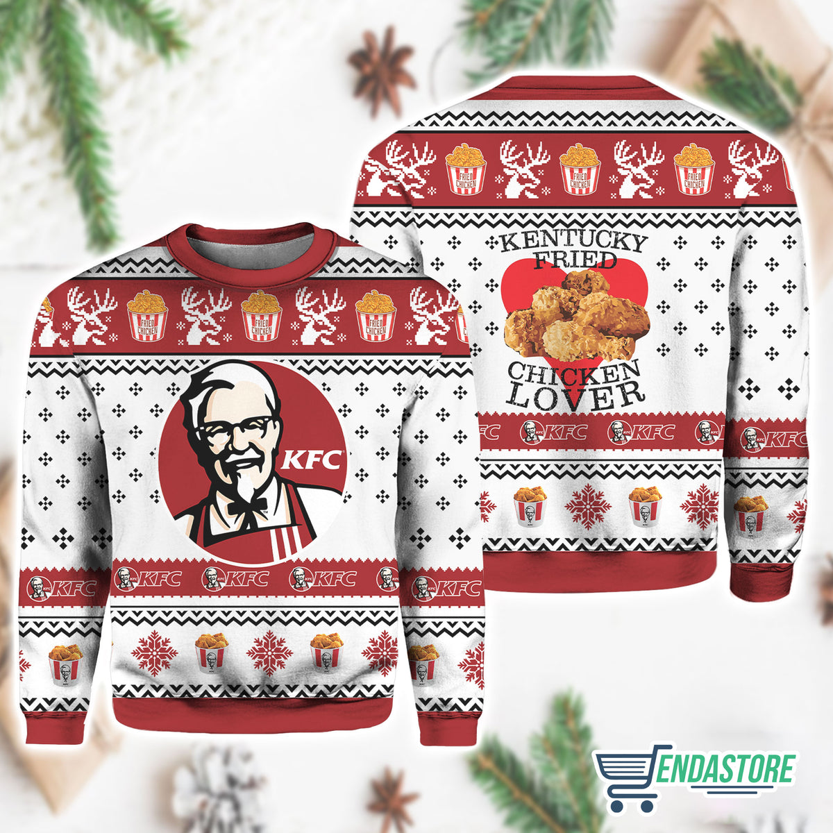 Kentucky Fried Chicken Lover 3D Ugly Christmas Sweater - Holiday Gift product image 2