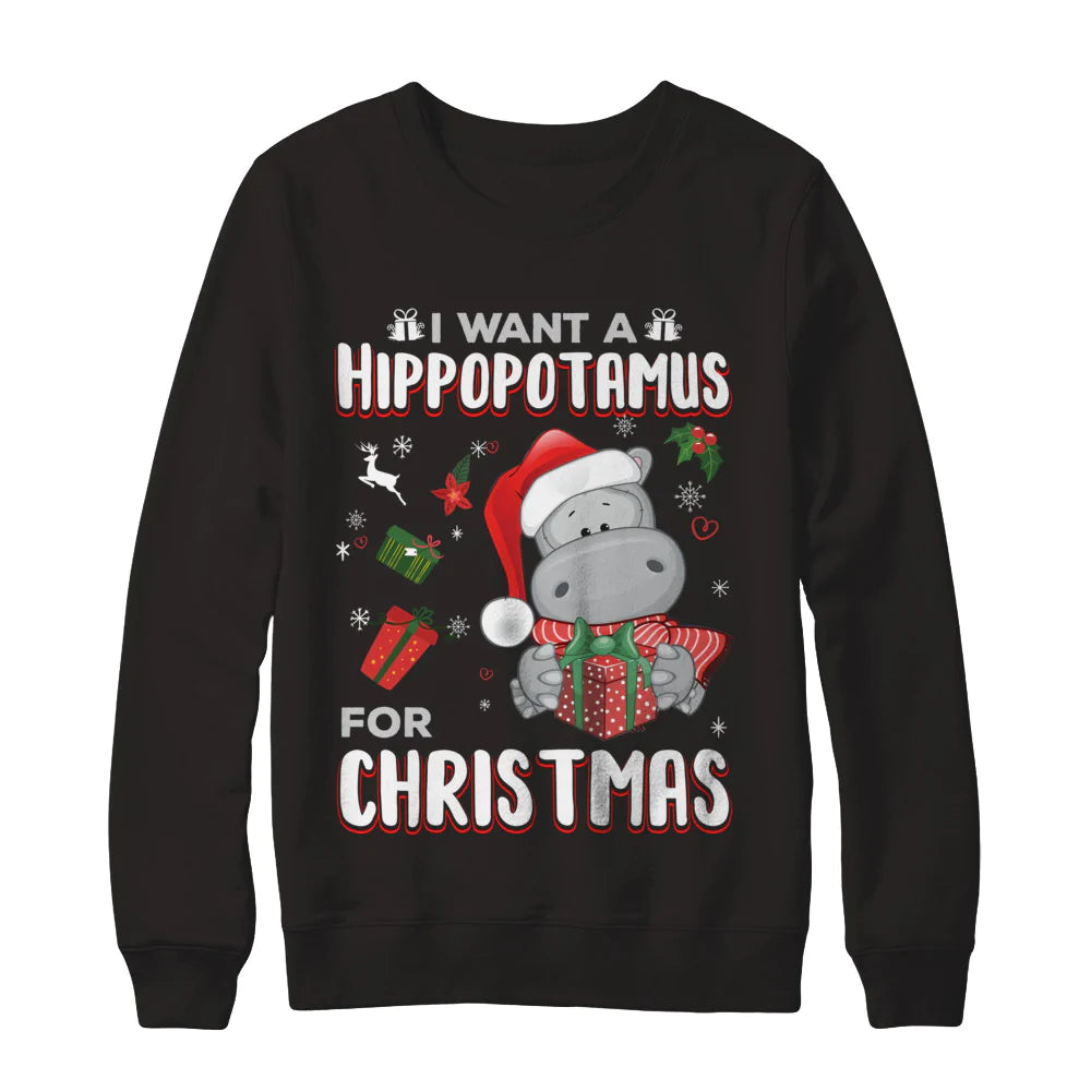 I want a hippopotamus for Christmas Sweater - Holiday Gift product image 2