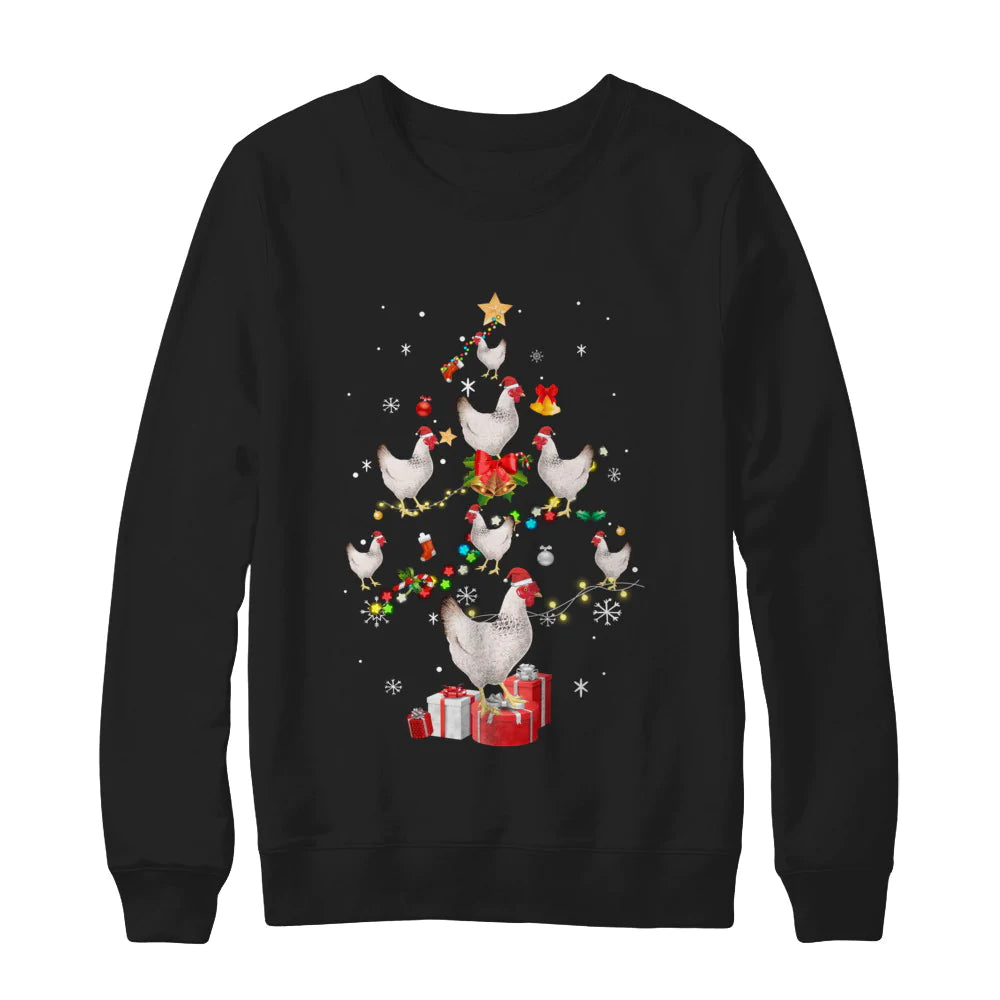 Farmer chicken Christmas tree Christmas Sweater - Holiday Gift product image 2