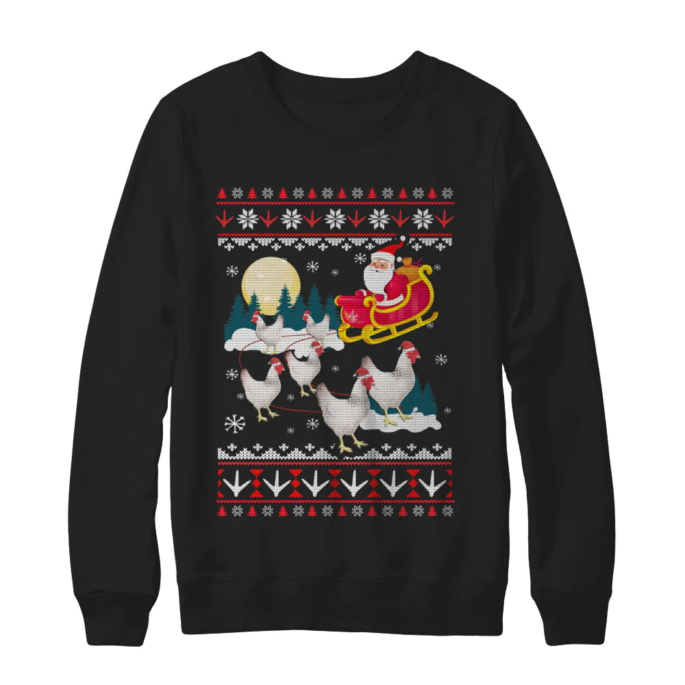 Santa and chicken Christmas Sweater - Holiday Gift product image 2