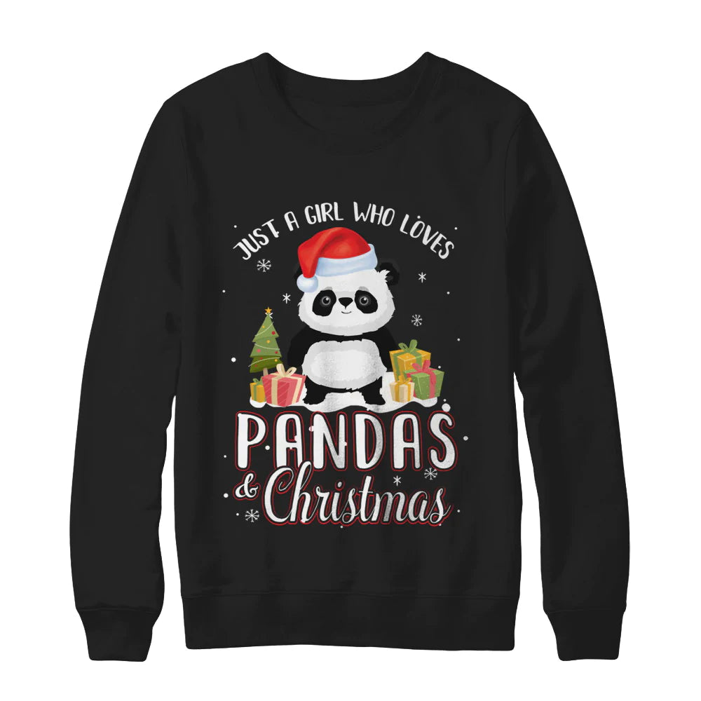 Just a girl who loves pandas and Christmas Sweater - Holiday Gift product image 2