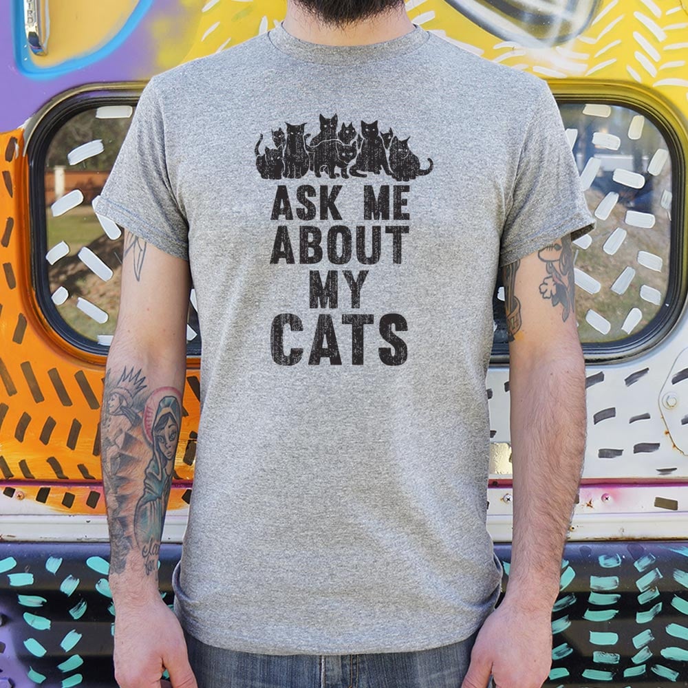 Ask Me About My Cats - Adult & Kids T-Shirts, Sweatshirts & Hoodies apparel design preview 1