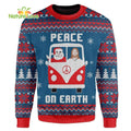 Peace On Earth Jesus Santa Claus Funny Ugly Christmas Sweater - Holiday Gift product image