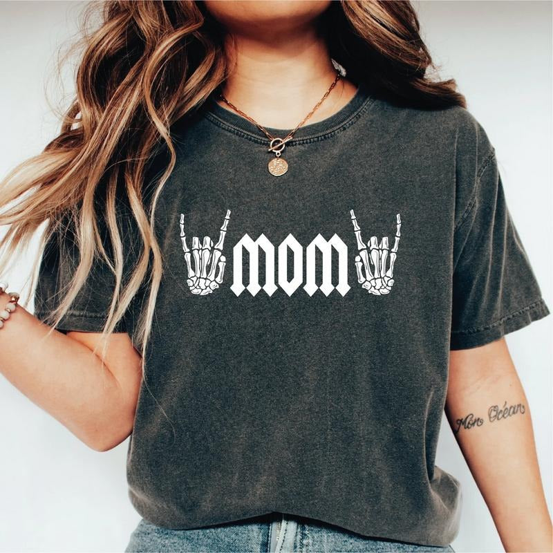 [100% COMFORT COLORS] Rock Mama Mom Rocker Heavy - Adult & Kids T-Shirts, Sweatshirts & Hoodies apparel design preview 1