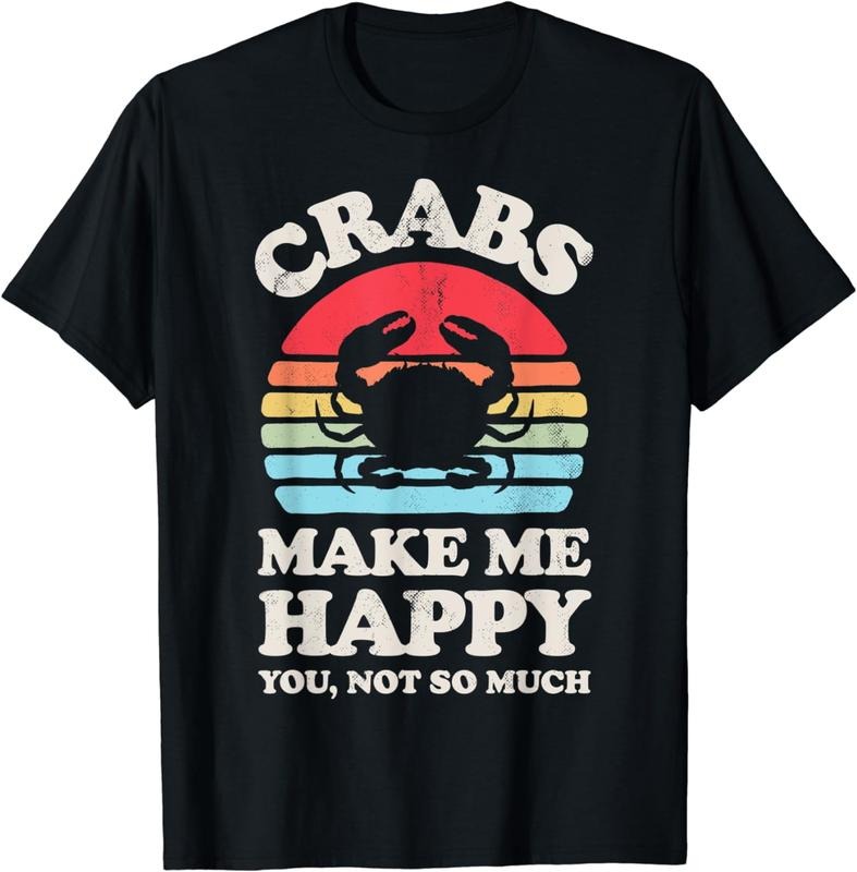 [100% Cotton] Crabs Make Me Happy Crab Sea Animal - Adult & Kids T-Shirts, Sweatshirts & Hoodies apparel design preview 1