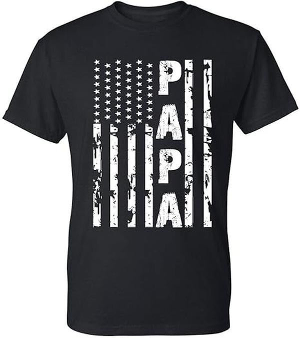 [100% Cotton] Papa Vintage American Flag - Adult & Kids T-Shirts, Sweatshirts & Hoodies apparel design preview 1