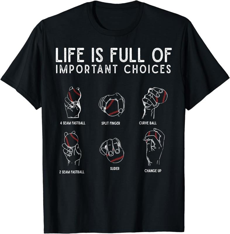 [100% Cotton] Types Baseball Pitches Life Choices - Adult & Kids T-Shirts, Sweatshirts & Hoodies apparel design preview 1