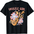 [100% Cotton] Ukulele Girl Flowers - Adult & Kids T-Shirts, Sweatshirts & Hoodies apparel design preview 1