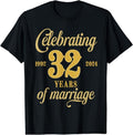 [100% Cotton]32 Years Marriage 1992 Couple 32nd - Adult & Kids T-Shirts, Sweatshirts & Hoodies apparel design preview 1