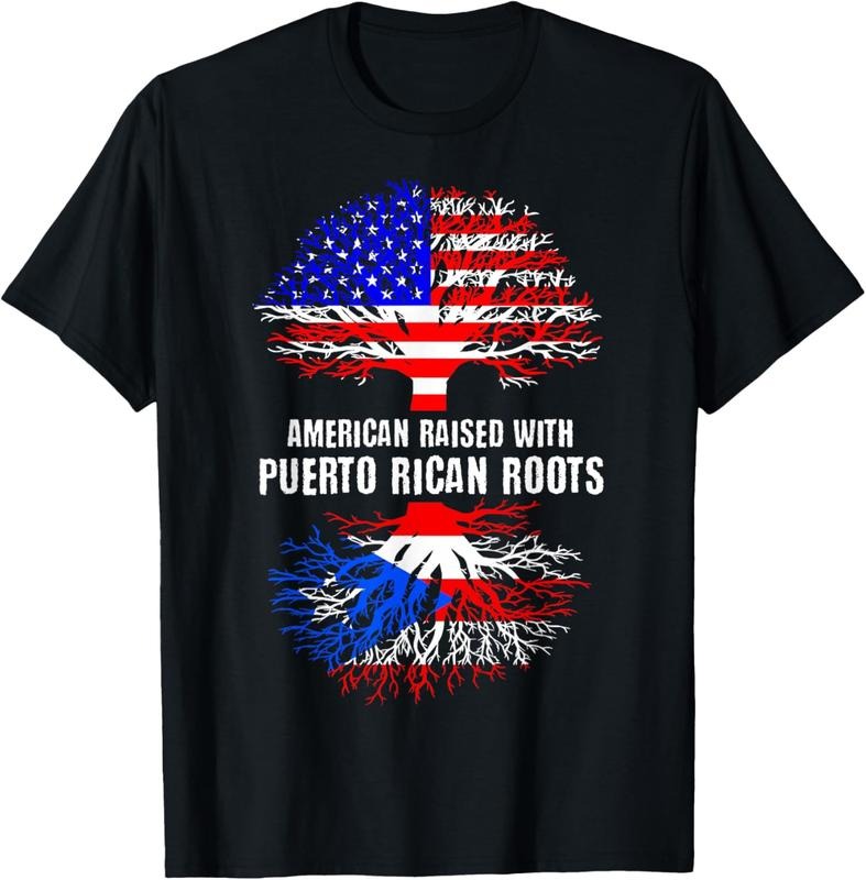 100% Cotton American Raised Puerto Rican Roots USA - Adult & Kids T-Shirts, Sweatshirts & Hoodies apparel design preview 1
