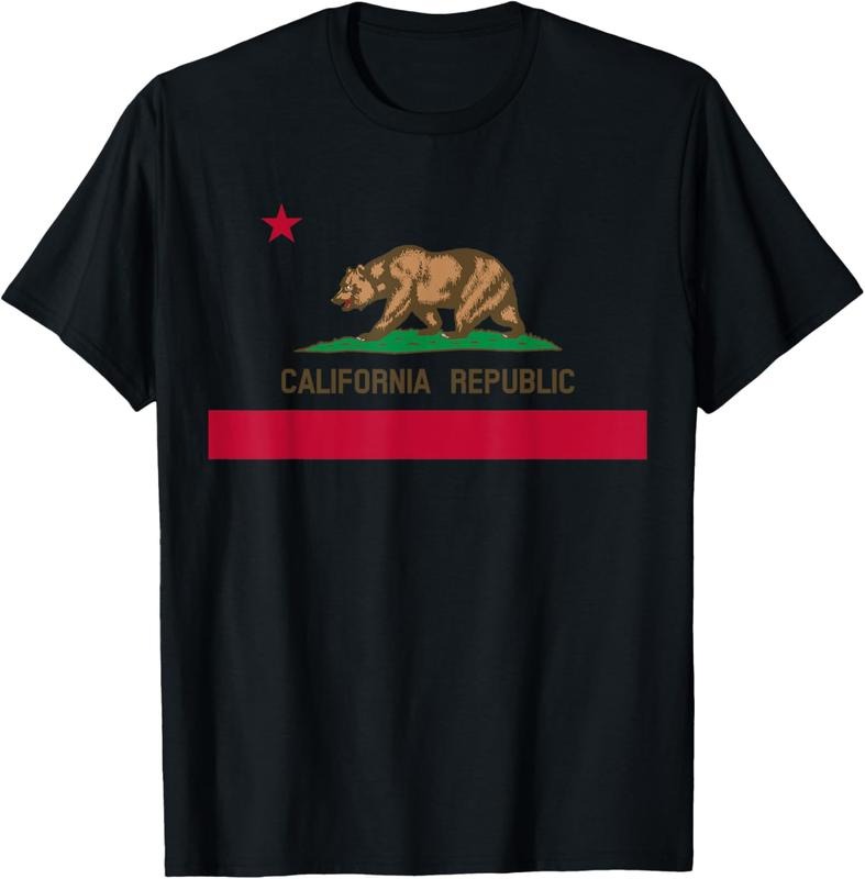 100% Cotton California Republic Flag Patriotic State - Adult & Kids T-Shirts, Sweatshirts & Hoodies apparel design preview 1
