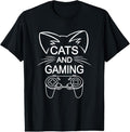 100% Cotton Cats Gaming Funny Cat Lover Gamer - Adult & Kids T-Shirts, Sweatshirts & Hoodies apparel design preview 1