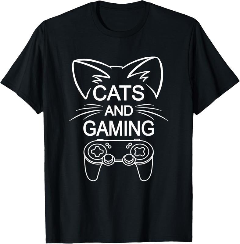 100% Cotton Cats Gaming Funny Cat Lover Gamer - Adult & Kids T-Shirts, Sweatshirts & Hoodies apparel design preview 1