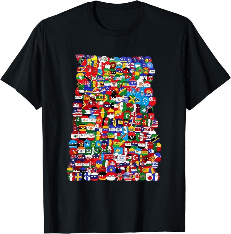 [100% Cotton]Countryballs World Flags - Adult & Kids T-Shirts, Sweatshirts & Hoodies apparel design preview 1