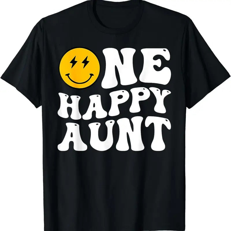 [100% Cotton]Groovy One Happy Dude Aunt 1st Family - Adult & Kids T-Shirts, Sweatshirts & Hoodies apparel design preview 1