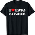 [100% Cotton]I Heart Emo Bitches Funny Quote Red Girl - Adult & Kids T-Shirts, Sweatshirts & Hoodies apparel design preview 1