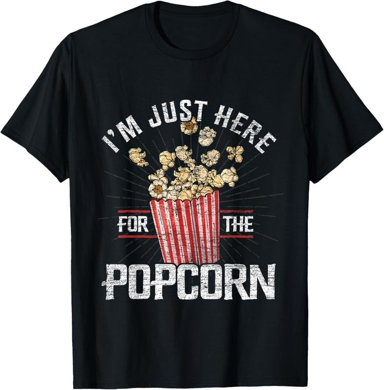 100% Cotton Im Just Here Popcorn - Adult & Kids T-Shirts, Sweatshirts & Hoodies apparel design preview 1
