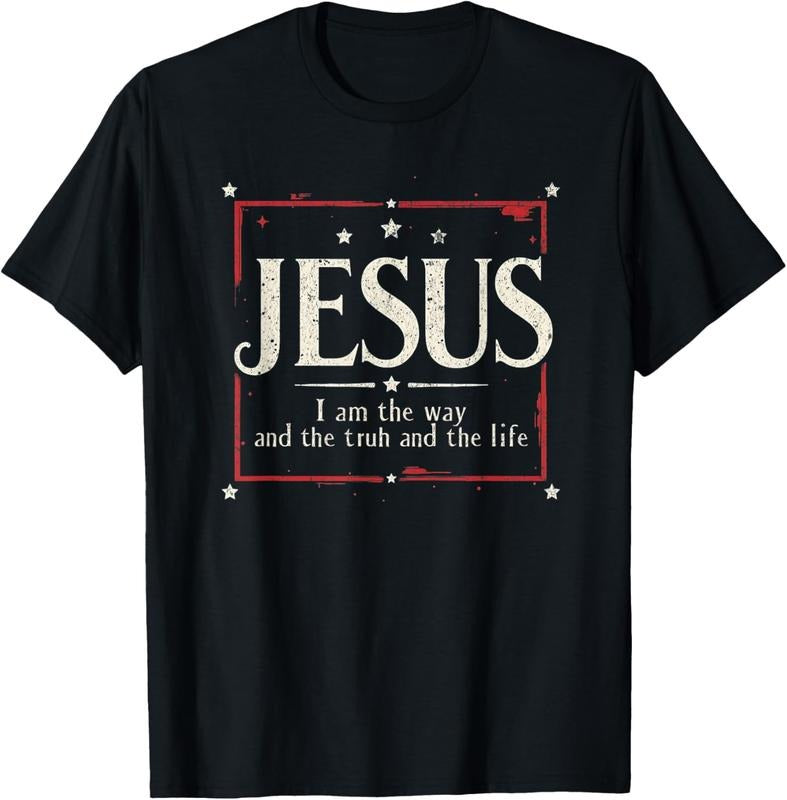 100% Cotton Jesus 2024 I Am Way Truth Life - Adult & Kids T-Shirts, Sweatshirts & Hoodies apparel design preview 1