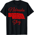 [100% Cotton] Nebraska Strong Red Hearts Map - Adult & Kids T-Shirts, Sweatshirts & Hoodies apparel design preview 1