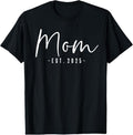 100% Cotton Mom Est 2025 Be New Pregnancy - Adult & Kids T-Shirts, Sweatshirts & Hoodies apparel design preview 1