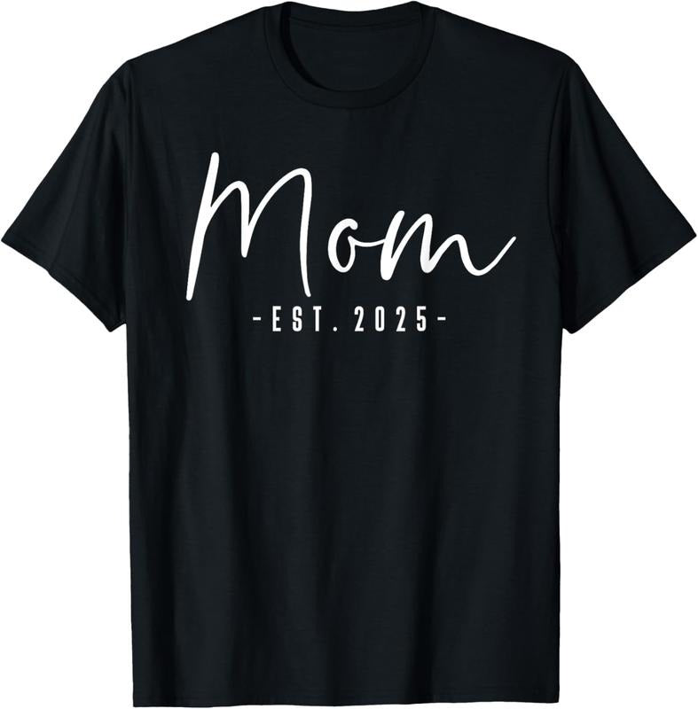 100% Cotton Mom Est 2025 Be New Pregnancy - Adult & Kids T-Shirts, Sweatshirts & Hoodies apparel design preview 1