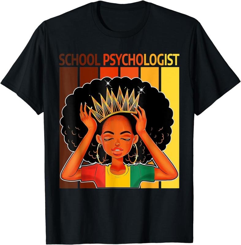[100% Cotton]School Psychologist Afro African - Adult & Kids T-Shirts, Sweatshirts & Hoodies apparel design preview 1
