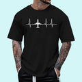 [100% Cotton Airplane Heartbeat Pilot Flying Cool - Adult & Kids T-Shirts, Sweatshirts & Hoodies apparel design preview 1