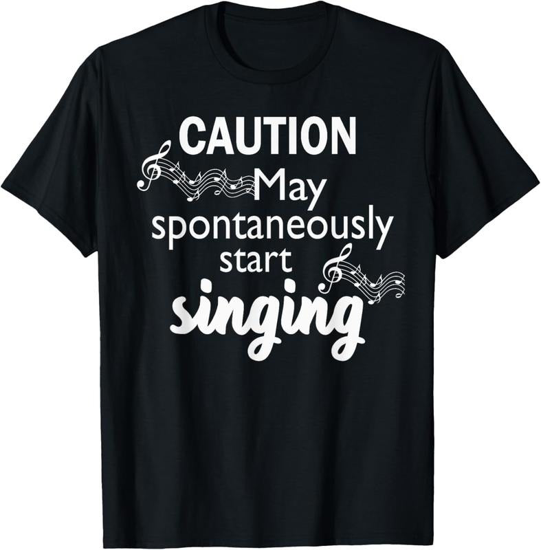 100% Cotton Singing Music Lover Caution May Start - Adult & Kids T-Shirts, Sweatshirts & Hoodies apparel design preview 1