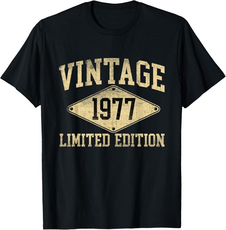100% Cotton Vintage 1977 Limited Year Birth - Adult & Kids T-Shirts, Sweatshirts & Hoodies apparel design preview 1