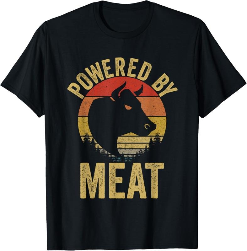 100% Cotton Vintage Powered Meat Carnivore Eater - Adult & Kids T-Shirts, Sweatshirts & Hoodies apparel design preview 1