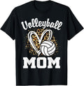 100% Cotton Volleyball Mom Leopard Heart - Adult & Kids T-Shirts, Sweatshirts & Hoodies apparel design preview 1
