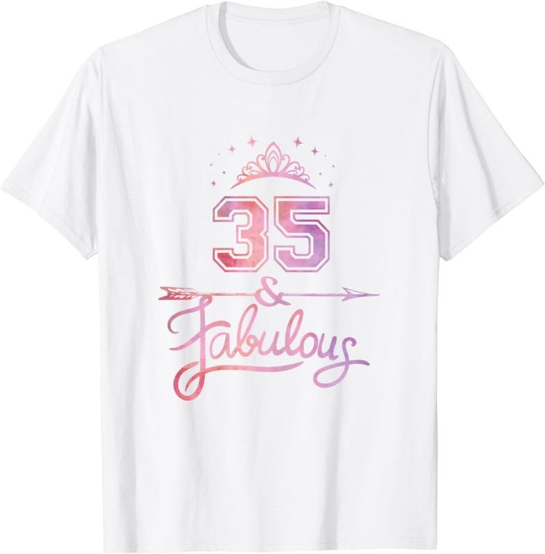 [100% Cotton] 35 Years Old Fabulous Happy 35th - Adult & Kids T-Shirts, Sweatshirts & Hoodies apparel design preview 1