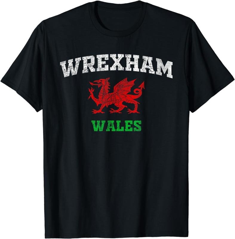 [100% Cotton]Wrexham Wales Retro Vintage - Adult & Kids T-Shirts, Sweatshirts & Hoodies apparel design preview 1