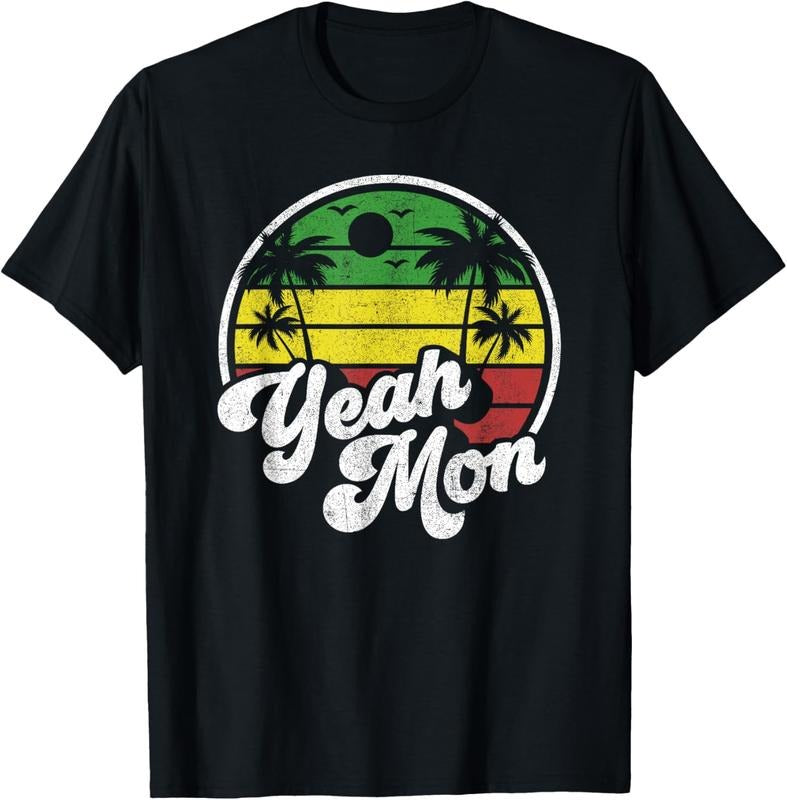 100% Cotton Yeah Mon Vintage Jamaica Reggae Jamaican - Adult & Kids T-Shirts, Sweatshirts & Hoodies apparel design preview 1