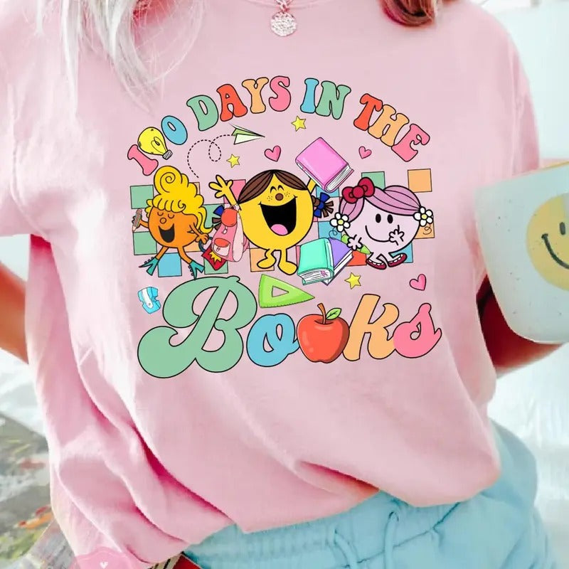100 Days Books Celebrate 100th Day Teacher Student - Adult & Kids T-Shirts, Sweatshirts & Hoodies apparel design preview 1