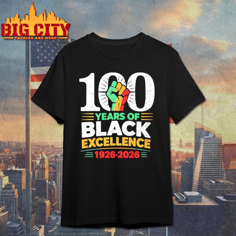 100 Years Of Black Excellence 1926 2026 History Month - Adult & Kids T-Shirts, Sweatshirts & Hoodies apparel design preview 1