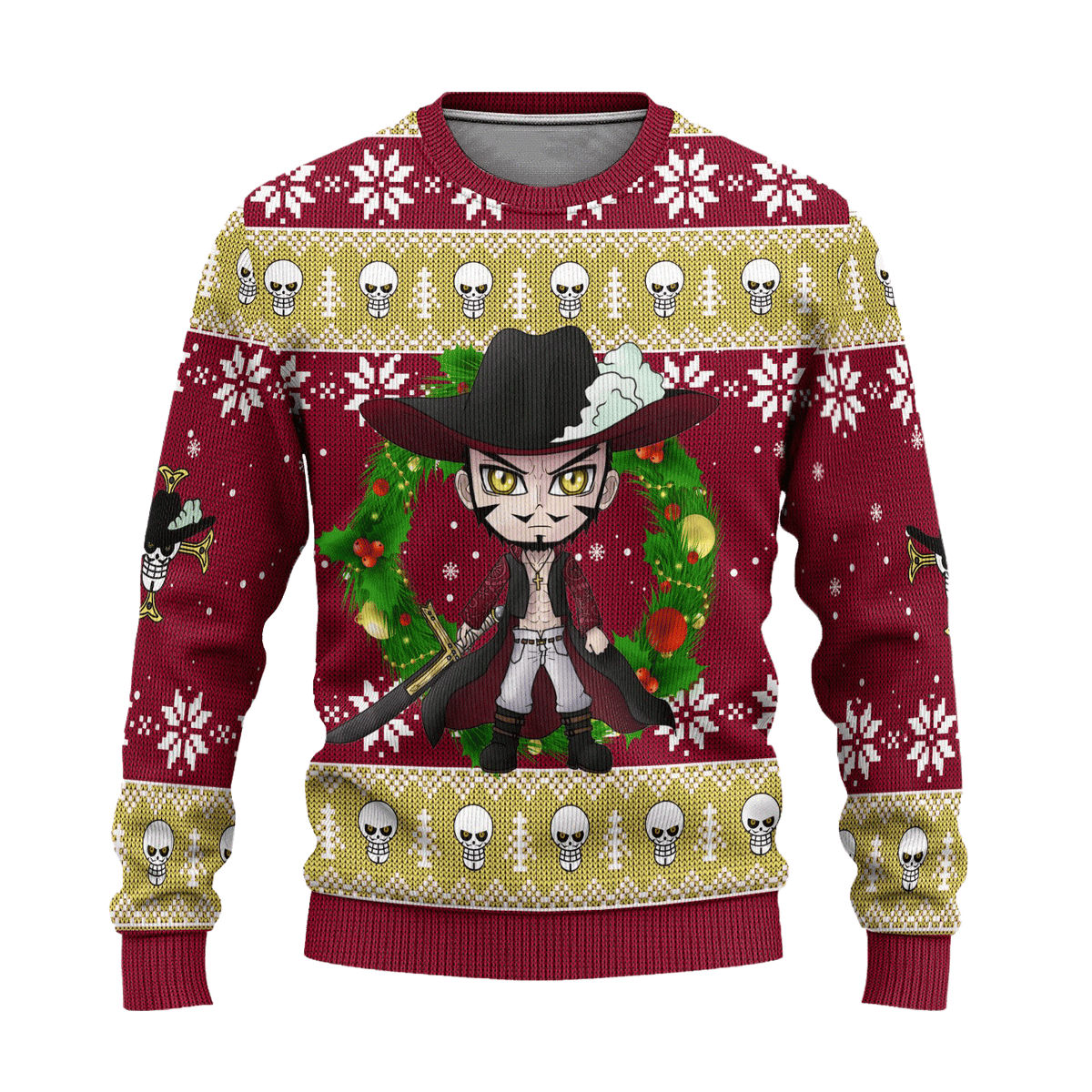 Dracule Mihawk One Piece Anime 3D Ugly Christmas Sweater - Holiday Gift product image