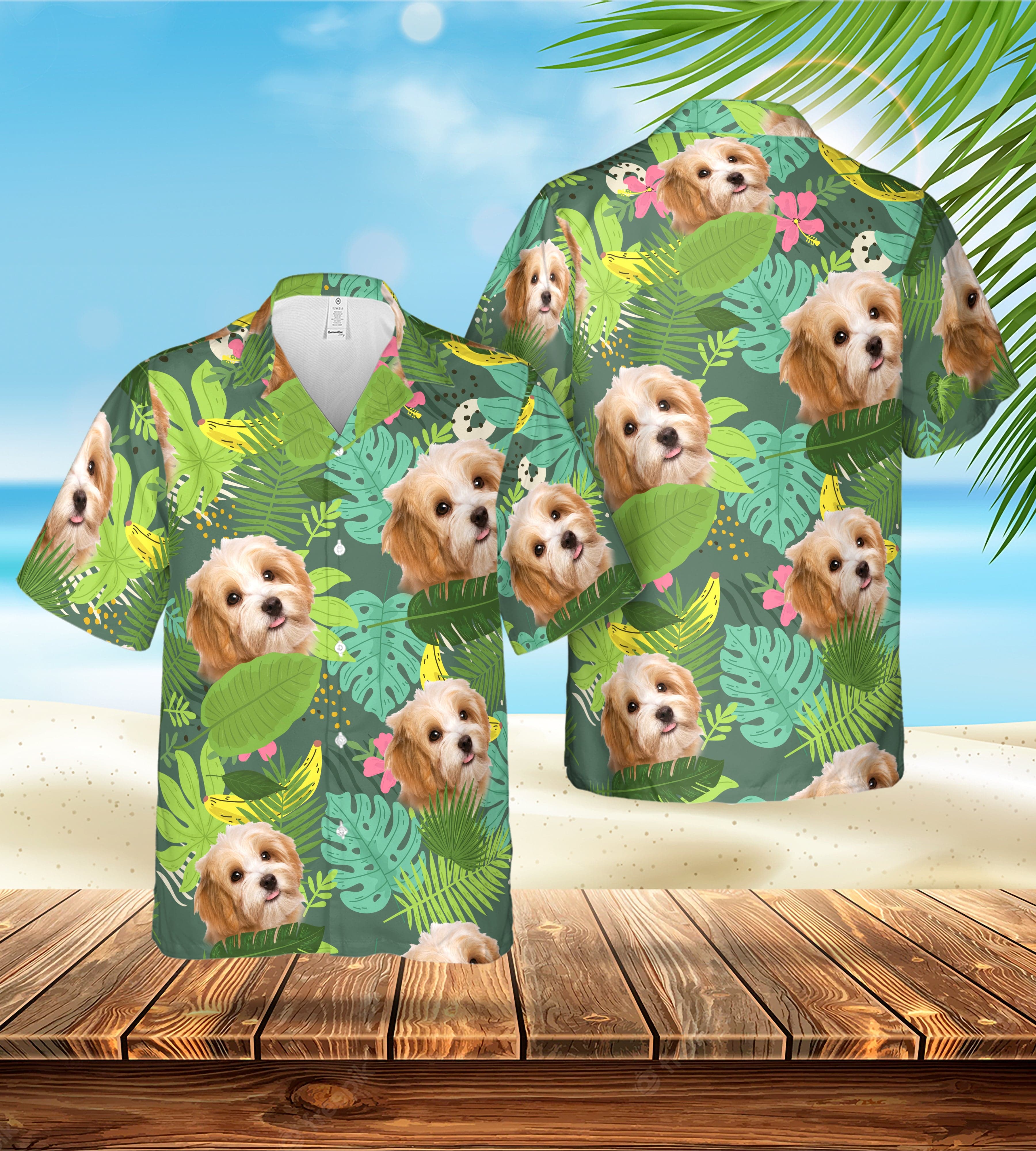 Custom Hawaiian (Leafy Green: 1-4 Pets) - Adult & Kids T-Shirts, Sweatshirts & Hoodies apparel design preview 1