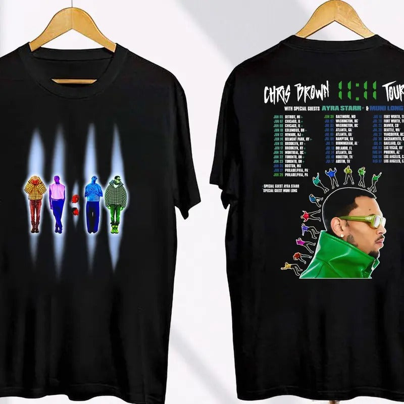 11 Tour Chris 2024 Brown Fan Concert Cotton Round - Adult & Kids T-Shirts, Sweatshirts & Hoodies apparel design preview 1