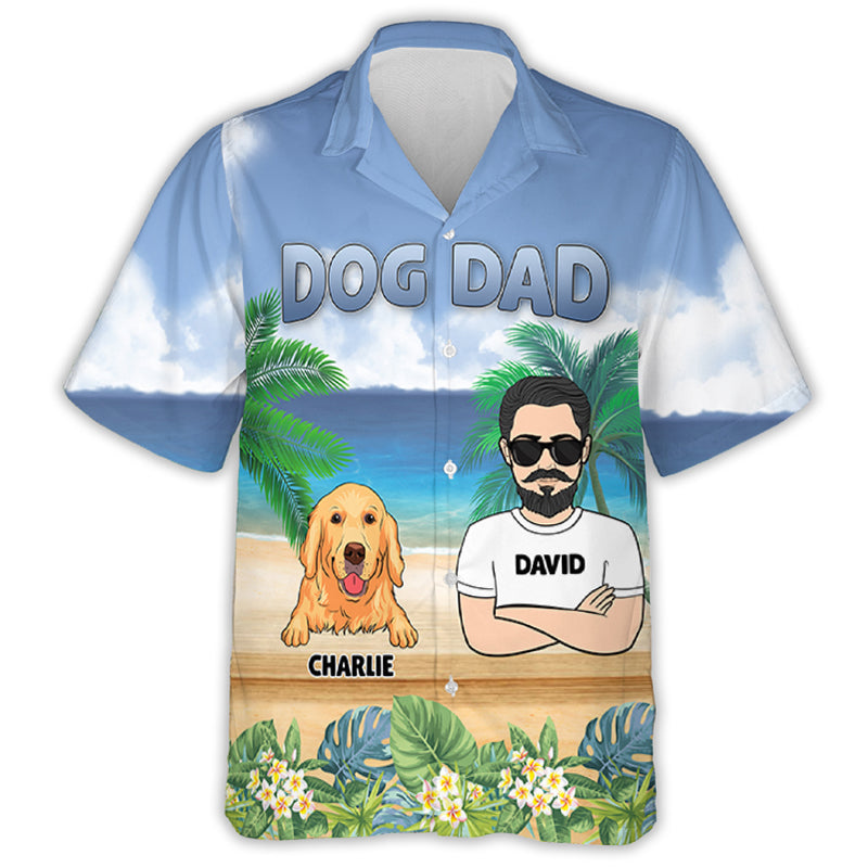 Dog Dad Summer Personalized Custom Hawaiian - Adult & Kids T-Shirts, Sweatshirts & Hoodies apparel design preview 1