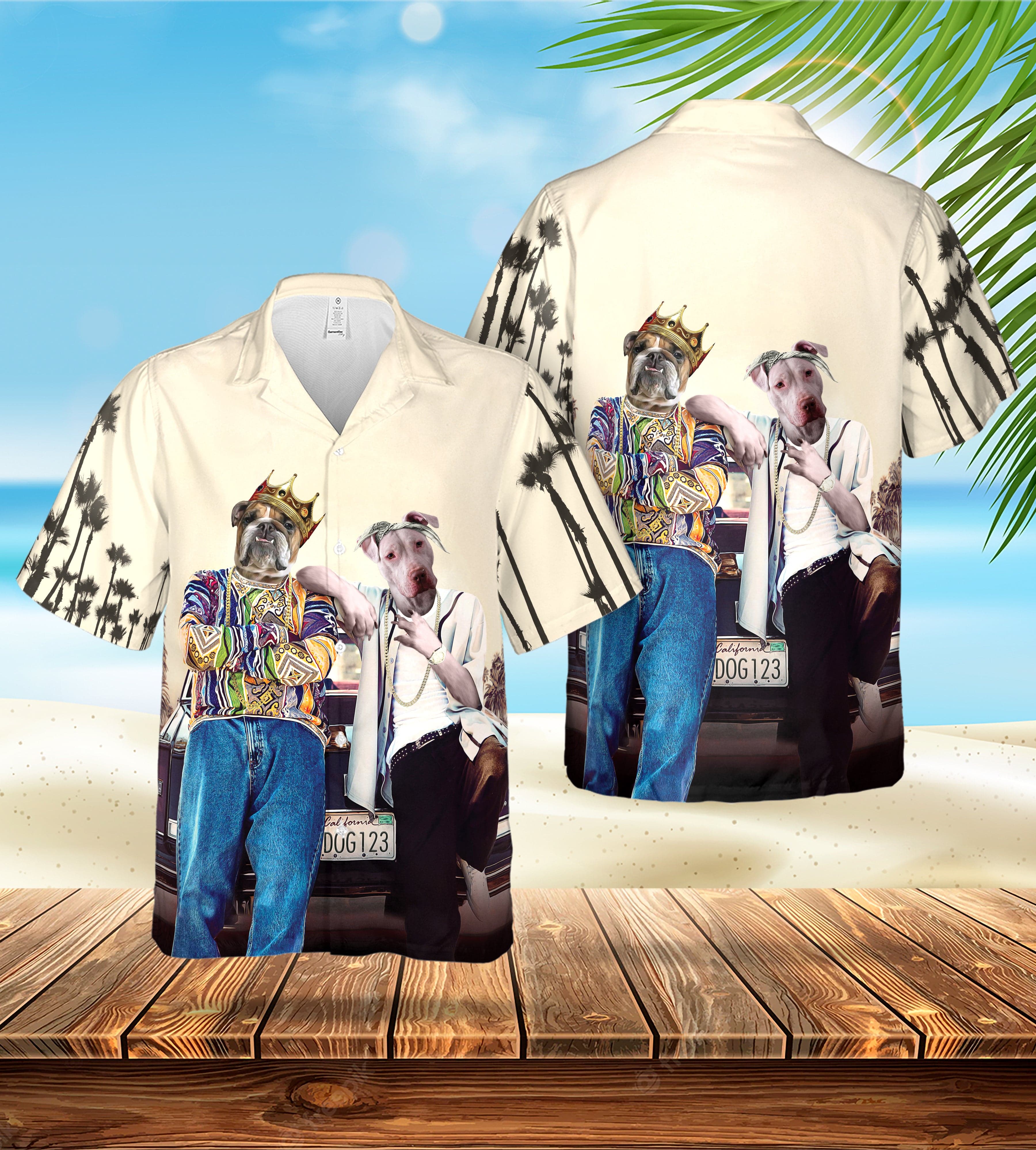 Custom Hawaiian (2Paw And Notorious D.O.G.: 2 Pets) - Adult & Kids T-Shirts, Sweatshirts & Hoodies apparel design preview 1