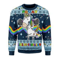 Unicorn squat like no tomorrow 3D Christmas Sweater - Holiday Gift product image